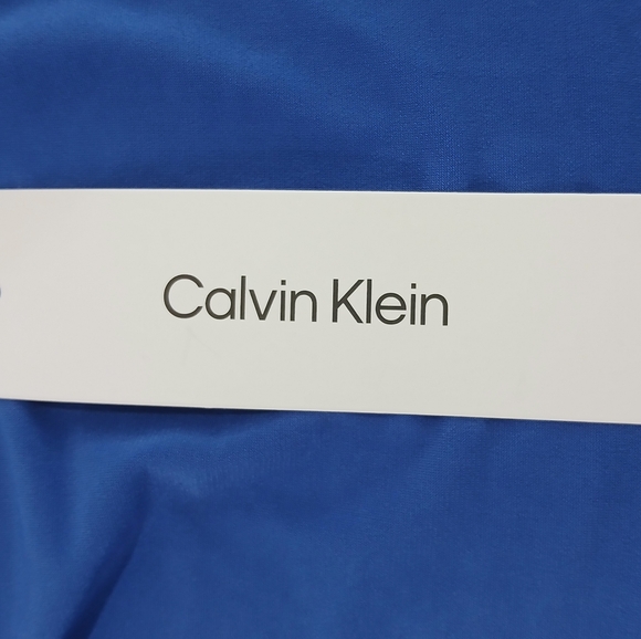 Calvin Kline sz S Dazzing Blu Sleeveless Mockneck Top with Gathered Seam - Picture 4 of 13